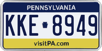 PA license plate KKE8949