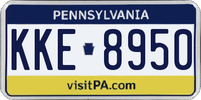 PA license plate KKE8950
