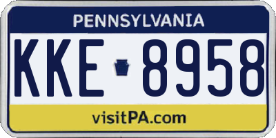 PA license plate KKE8958