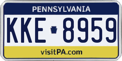 PA license plate KKE8959