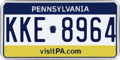 PA license plate KKE8964