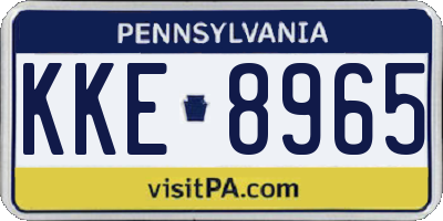 PA license plate KKE8965