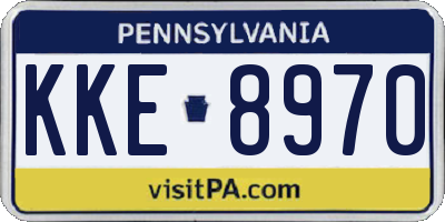 PA license plate KKE8970