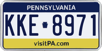 PA license plate KKE8971