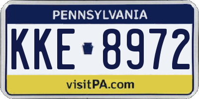 PA license plate KKE8972