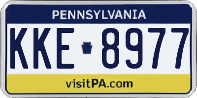 PA license plate KKE8977