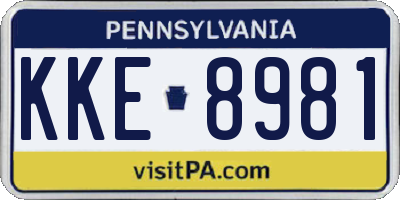 PA license plate KKE8981