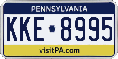 PA license plate KKE8995