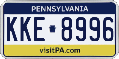 PA license plate KKE8996