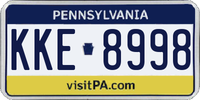PA license plate KKE8998