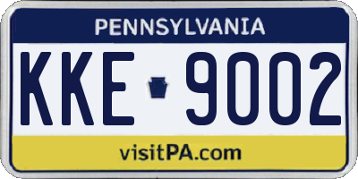 PA license plate KKE9002