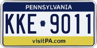 PA license plate KKE9011