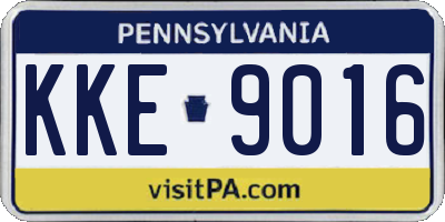 PA license plate KKE9016