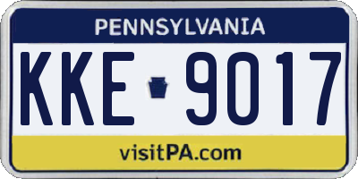 PA license plate KKE9017