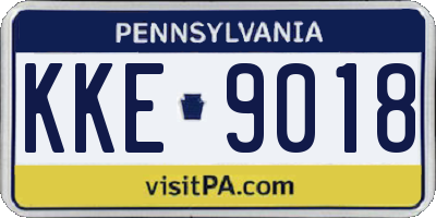 PA license plate KKE9018