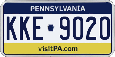 PA license plate KKE9020