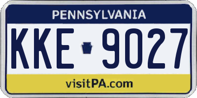 PA license plate KKE9027