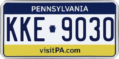 PA license plate KKE9030