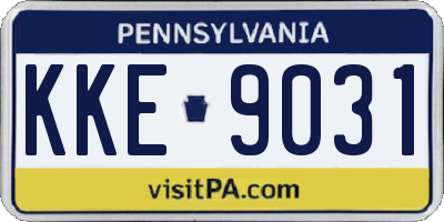 PA license plate KKE9031