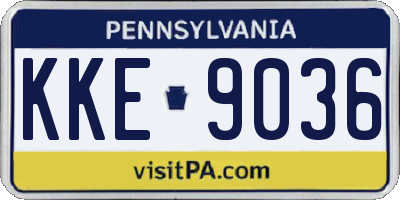 PA license plate KKE9036