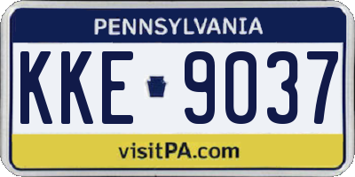 PA license plate KKE9037