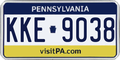 PA license plate KKE9038