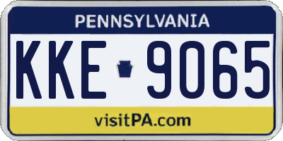 PA license plate KKE9065