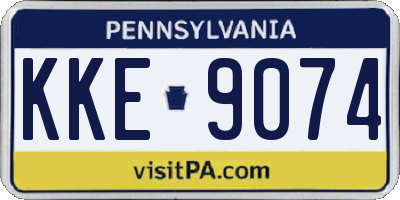 PA license plate KKE9074