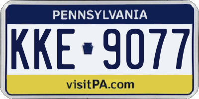 PA license plate KKE9077