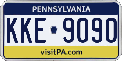 PA license plate KKE9090