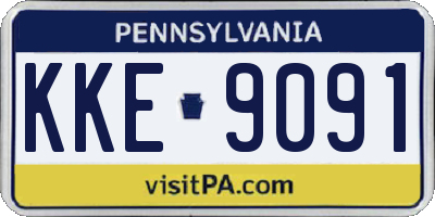 PA license plate KKE9091