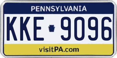 PA license plate KKE9096