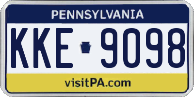 PA license plate KKE9098