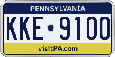 PA license plate KKE9100
