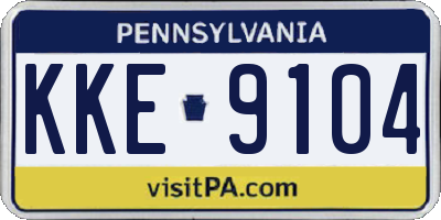 PA license plate KKE9104