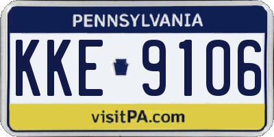 PA license plate KKE9106