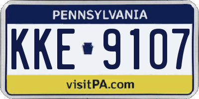 PA license plate KKE9107
