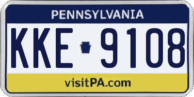 PA license plate KKE9108