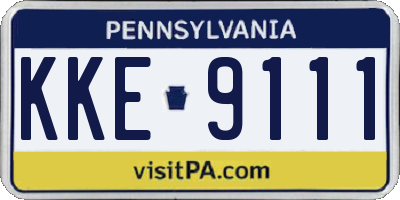 PA license plate KKE9111
