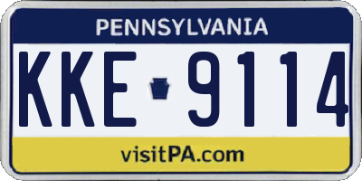 PA license plate KKE9114