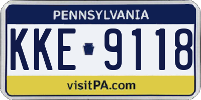 PA license plate KKE9118