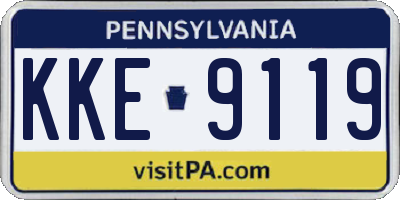 PA license plate KKE9119