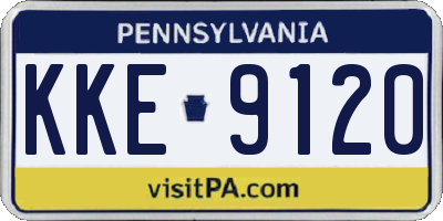 PA license plate KKE9120