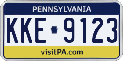 PA license plate KKE9123