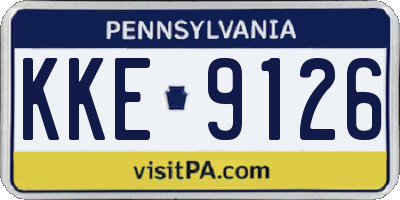 PA license plate KKE9126