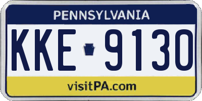 PA license plate KKE9130