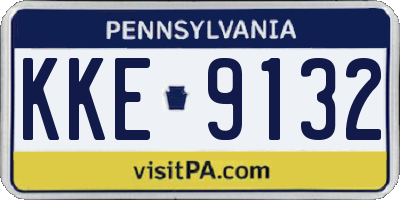 PA license plate KKE9132