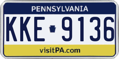 PA license plate KKE9136