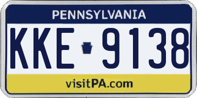 PA license plate KKE9138