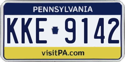 PA license plate KKE9142
